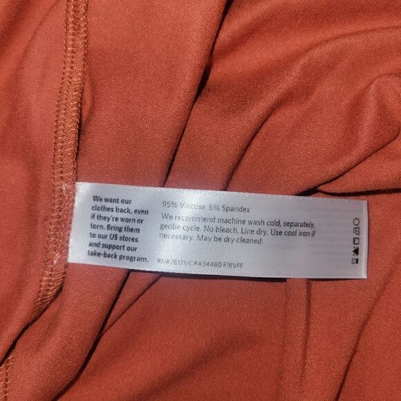 NWOT Eileen Fisher Rust Orange Pekoe Viscose Jersey Jewel Neck Tunic Tee Top S - Picture 11 of 12